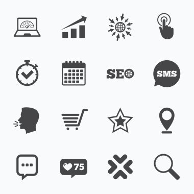 Internet, seo simgeler. 