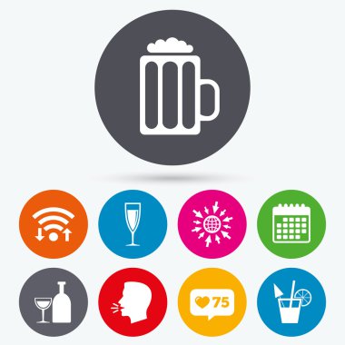 Alkollü içecekler işaretleri.  