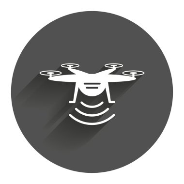 Drone simgesi. Quadrocopter sembolü.