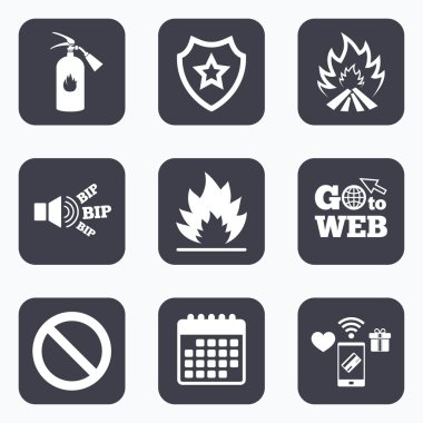 Yangın alev simgeler.  