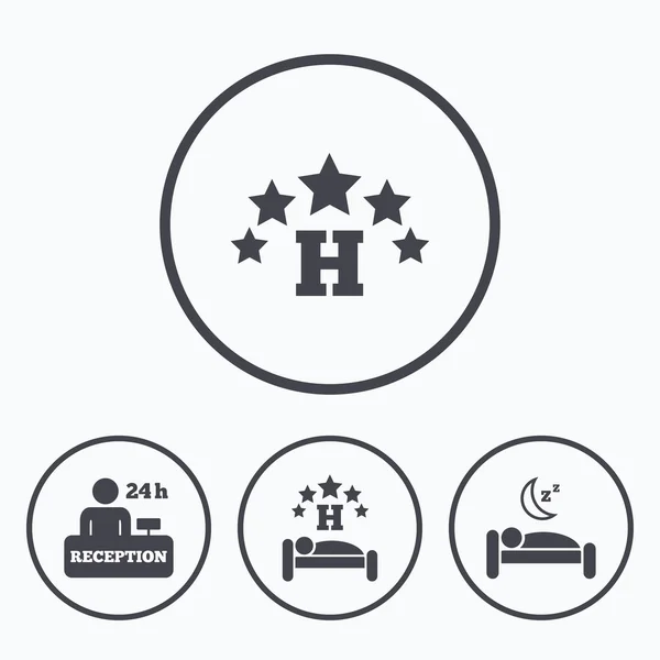 Five stars hotel icons. — Stock Vector