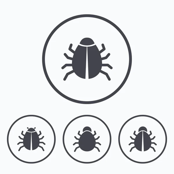 Bugs tekenen. virus software fout pictogrammen. — Stockvector