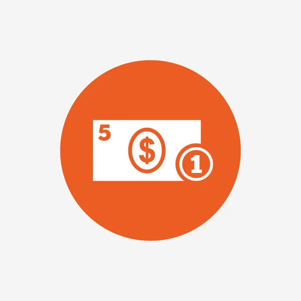 Cash tecken ikon. dollarn pengar symbol. mynt. — Stock vektor