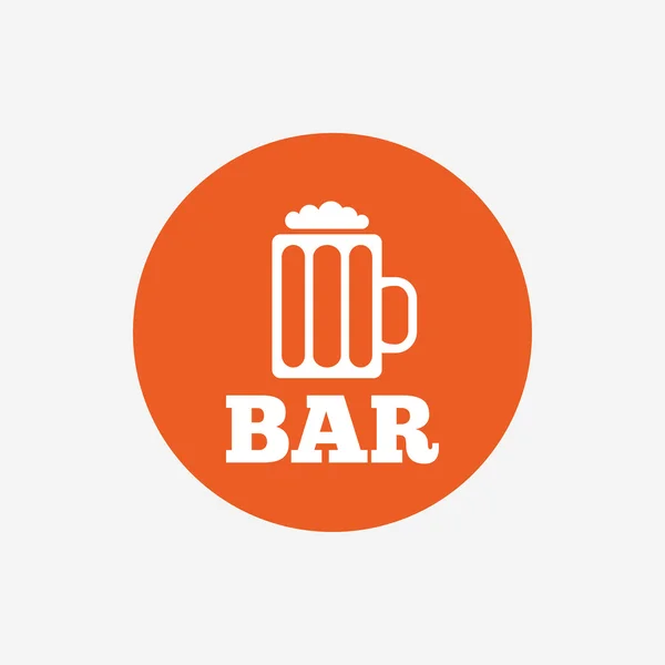 Bar ou Pub signe icône. Verre de symbole de bière . — Image vectorielle