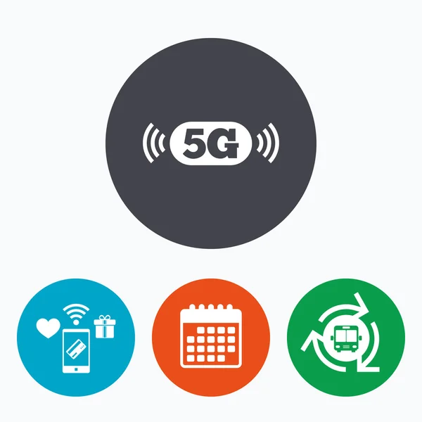 Señal 5G. Tecnología de telecomunicaciones móviles . — Archivo Imágenes Vectoriales