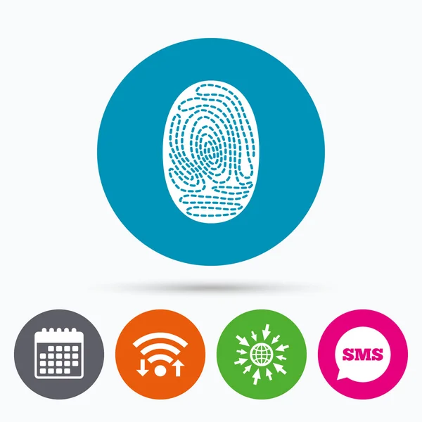 Fingerprint sign icon. Identification symbol. — Stock Vector