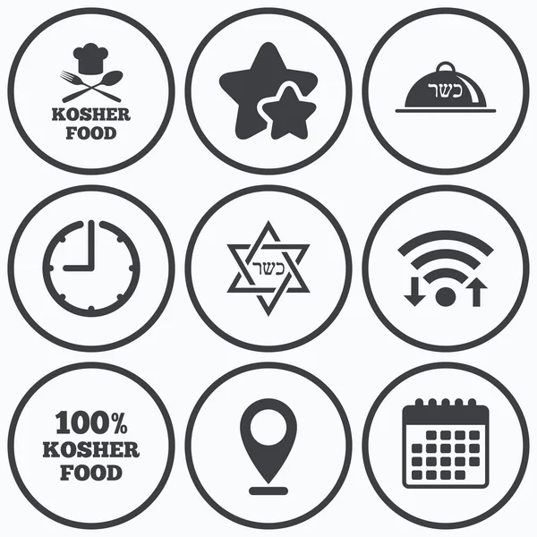 Icônes de produits alimentaires casher . — Image vectorielle