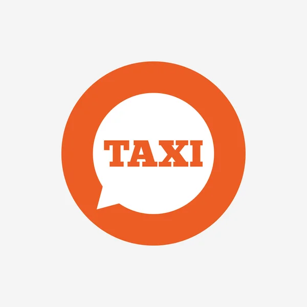 Taxi beszéd buborék jele — Stock Vector