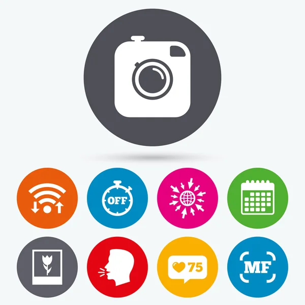 Foto camera pictogram. — Stockvector