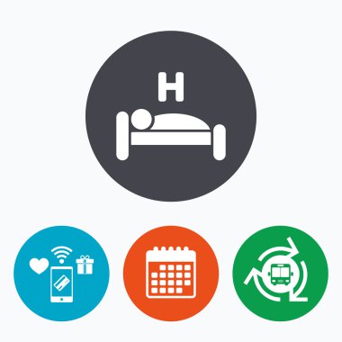 Otel işareti simgesi. Dinlenme yeri. 