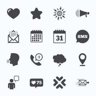 Posta, kişi simgeler. İletişim işaretleri.