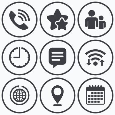 Grup kişiler ve telefon görüşmesi.  