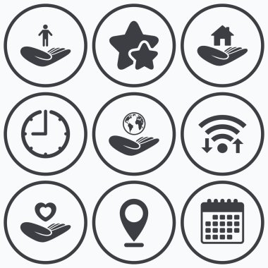 yardım simgeleri eller.  