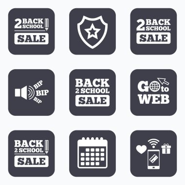 geri okul simgeler. tatil sonrası çalışmalar