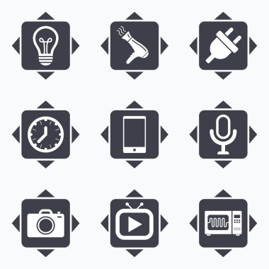 Ev aletleri, aygıt simgeleri.  