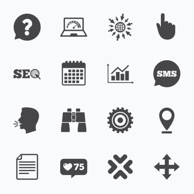 Internet, seo simgeler.  