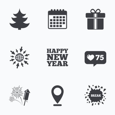 mutlu yeni yıl işareti.  