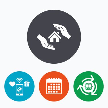 Ev sigorta işareti simgesi. 