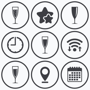 şampanya şarap işaretleri gözlük. alkol içki.