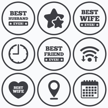 En iyi eş, koca ve arkadaş simgeler.