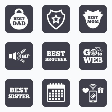 En iyi anne ve baba, kardeş, kardeş simgeler.