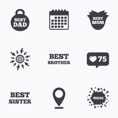 En iyi anne ve baba, kardeş, kardeş simgeler.