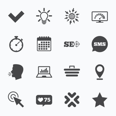 Internet, seo simgeler. 