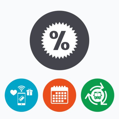 Yüzde işareti simgesi indirim. 