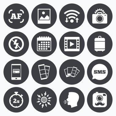 Fotoğraf, video simgeler.  