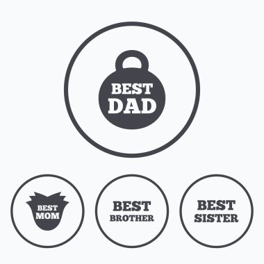 En iyi anne ve baba, kardeş, kardeş simgeler.