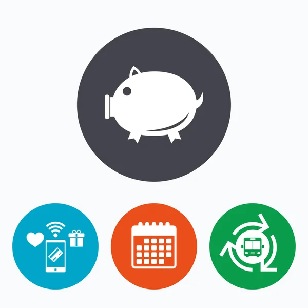 Piggy sign icon. Pork symbol. — Stock Vector