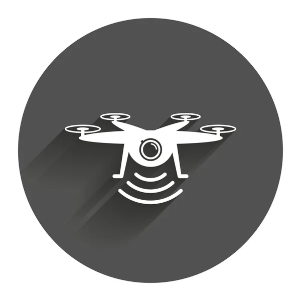 stock vector Drone icon. Quadrocopter with action camera.