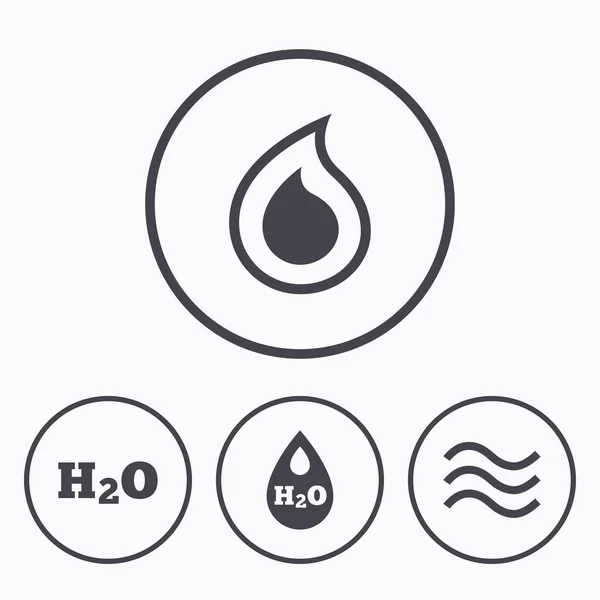 H2O vatten droppe ikoner. — Stock vektor