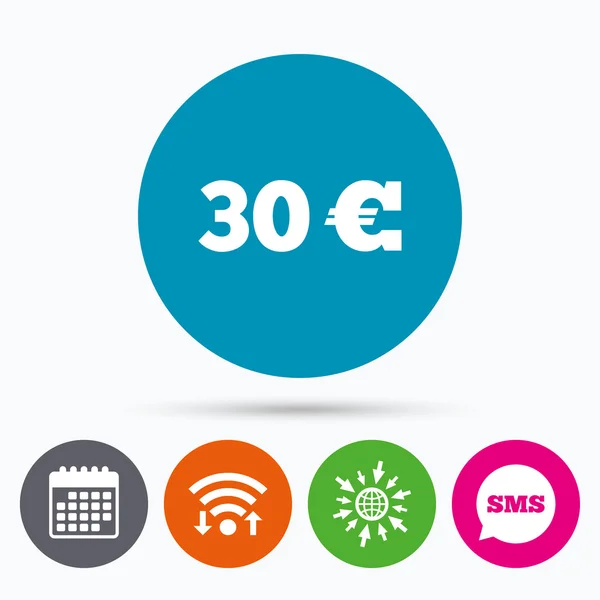 30 euro tecken ikonen. — Stock vektor