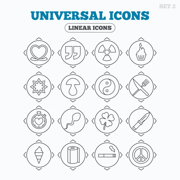 Universal icons. Quotes, ribbon heart — 图库矢量图片