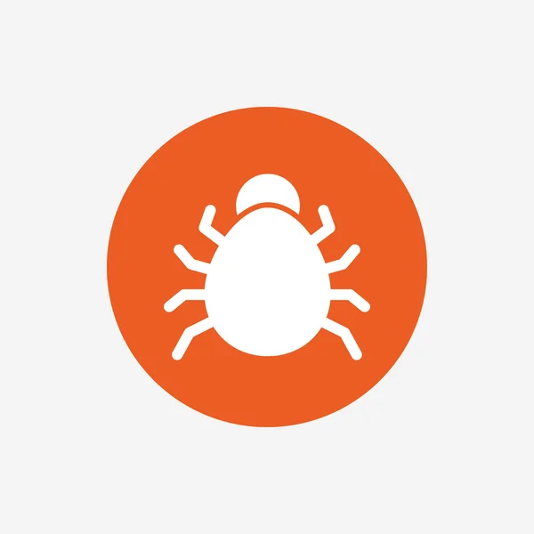 Icona del segno di bug. Simbolo del virus. Errore di bug software — Vettoriale Stock