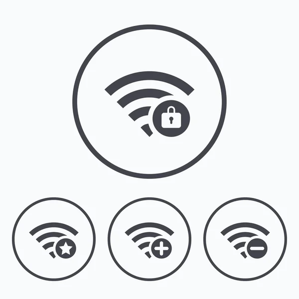 Иконки беспроводной сети Wifi . — стоковый вектор