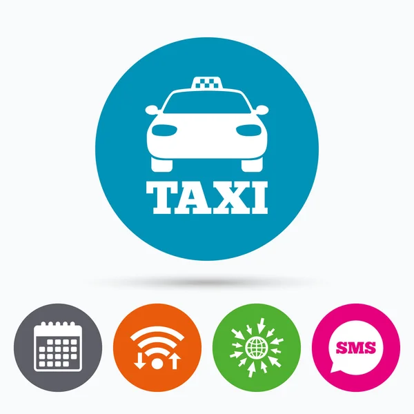 Ikona podepsat vůz taxi. Symbol veřejné dopravy. — Stockový vektor