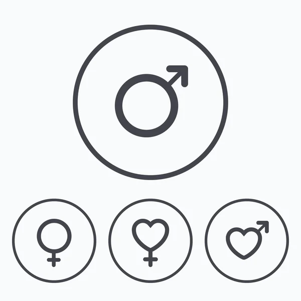 Masculino e feminino Sexo ícones . — Vetor de Stock