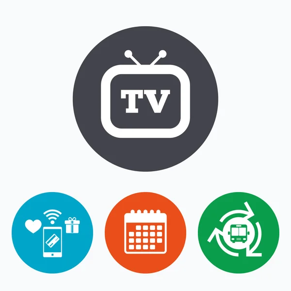 Icono de señal de TV retro . — Vector de stock