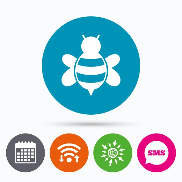 蜂印アイコン。ミツバチや api のシンボル. — ストックベクタ