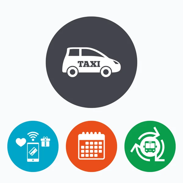 Samochód taxi znak ikona. hatchback symbol. — Wektor stockowy