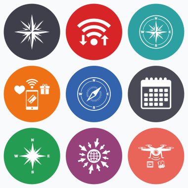 Windrose hareket simgeleri.  