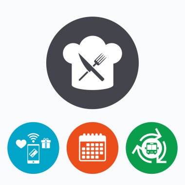 Chef şapka işareti simgesi. 