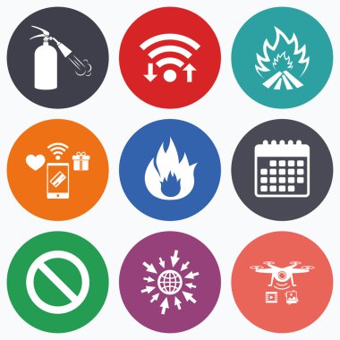 Yangın alev simgeler.  