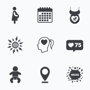 Annelik simgeler. Bebek bebek, gebelik