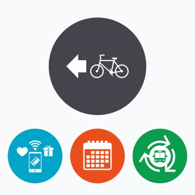 Bisiklet yol iz işareti simgesi. Bisiklet yolu.