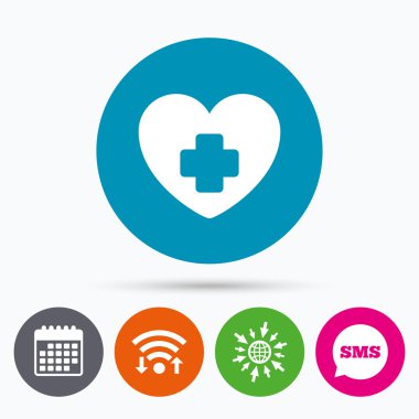 Tıbbi kalp işareti simgesi.  