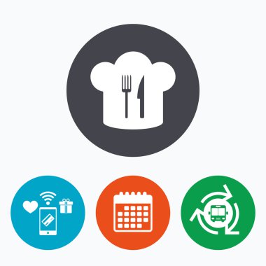 Chef şapka işareti simgesi.  