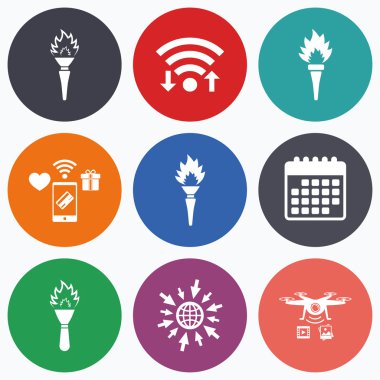 Meşale alevi simgeler.  